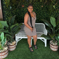 Split Neck Midi Dress